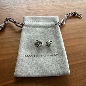 DAVID YURMAN DIAMOND STERLING SILVER INFINITY STUD EARRINGS